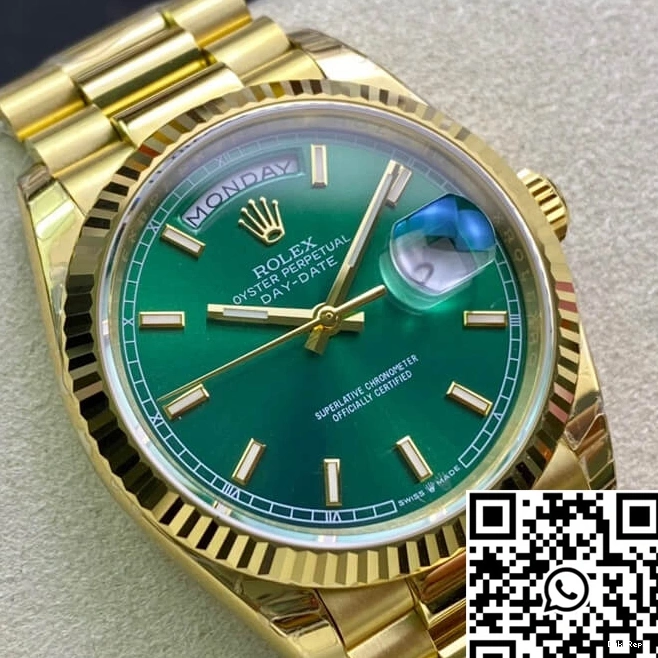 Green Rolex EW Day Date Dial 118238 Factory 0523